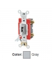 Leviton 1221-2GL - 20 Amp - 120/277 Volt - Toggle Locking Single-Pole AC Quiet Switch - Gray